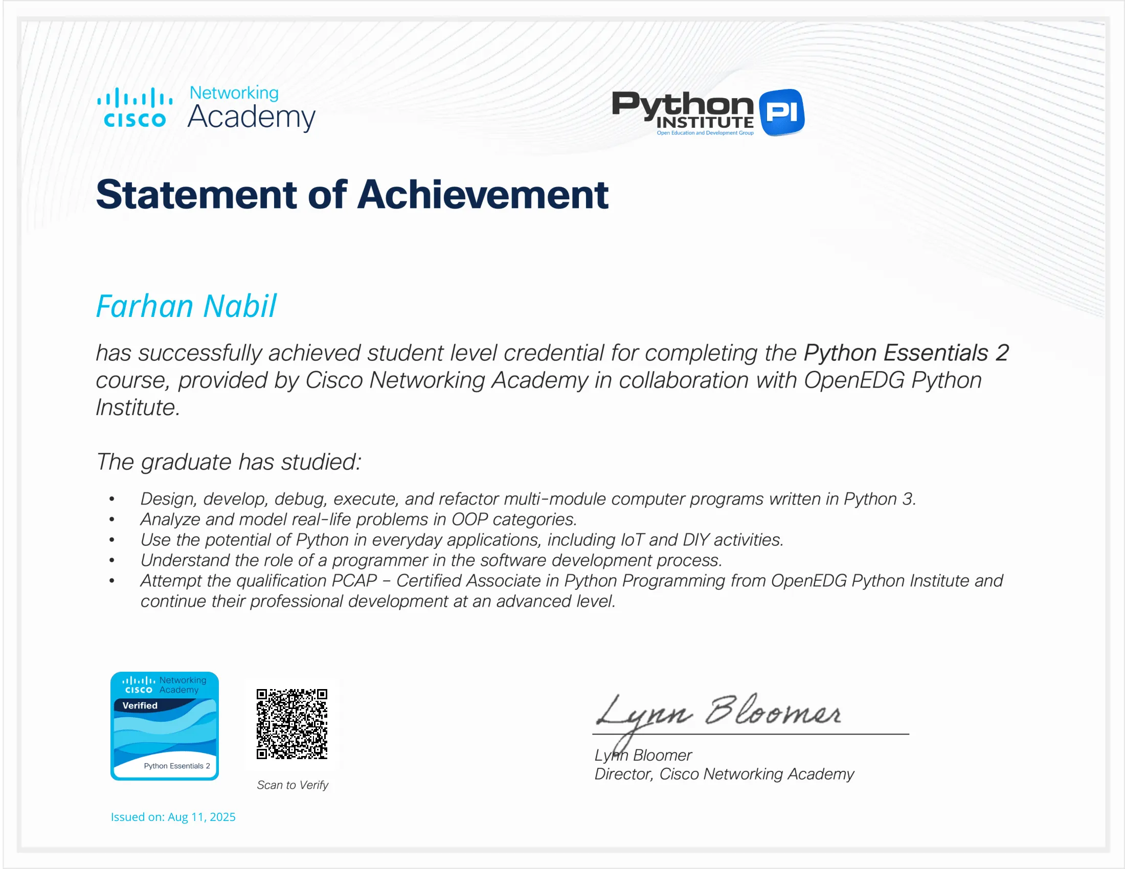 Python Essentials 2 Certification